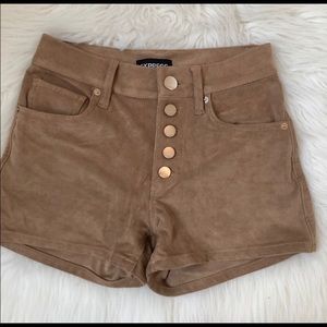 Express suede high waisted shorts